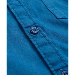 Pine Kids Cotton Woven Full Sleeves Solid Shirt - Blue