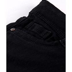 Pine Kids Denim Woven Full Length Washed Jeans - Black