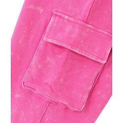 Pine Kids Cotton Looper Full Length Solid Lounge Pants - Pink