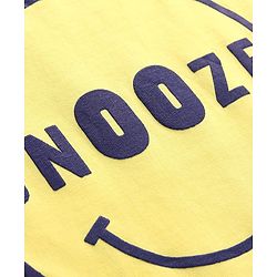 Pine Kids Cotton Knit Half Sleeves Night Suit with Text Print - Lemon & Navy Blue