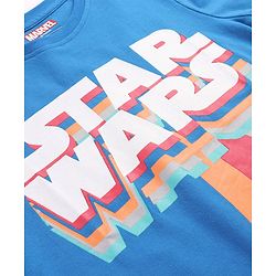 Pine Kids Marvel Cotton Knit Half Sleeves Front & Back Star Wars Graphic T-Shirt - Blue