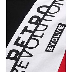 Pine Kids Knit Full Sleeves Sweatshirt Text Print - Red & Black