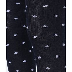 Pine Kids Cotton Knit Silvadur Antimicrobial Footed Tights Polka Dots Design - Black