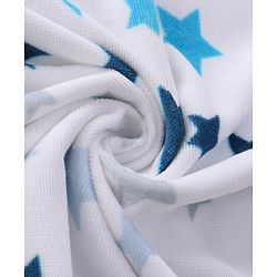 Pine Kids Terry Woven Towel & Wrapper Star Print L 60 x B 120 cm - White