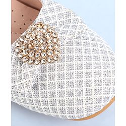 Pine Kids Ballerinas With Velcro Closure & Bow Applique - Pink