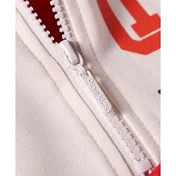Pine Kids Cotton Knit Full Sleeves Cut & Sew Design Hooded Sweatshirt with Text Print - Red