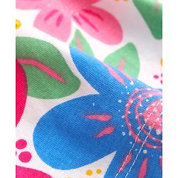 Pine Kids Cotton Knit Half Sleeves Floral Printed Top - Multicolour