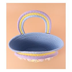 Pine Kids Floral Smiley Applique Hand Bag - Blue
