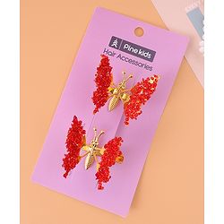 Pine Kids Butterfly Clips Set of 2 - Red