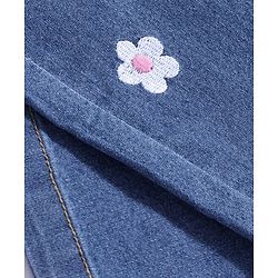 Pine Kids Denim Woven Full Length Jeans with Floral Embroidery - Blue