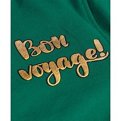 Pine Kids Cotton Knit Full Sleeves Winter Frock with HD Text Print - Green
