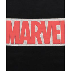 Pine Kids Marvel Terry Knit Half Sleeves Oversized Light Weight T-Shirt With Marvel Graphics - Black