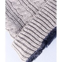 Pine Kids Winter Cap with Cable Knit Design Grey - Diameter 25cm