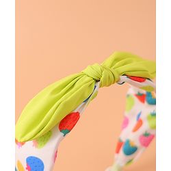 Pine Kids Polka Dot Hair Band with Bow - Green