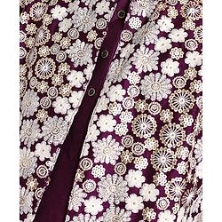 Pine Kids Woven Full Sleeves Kurta Pyjama Set with Sequined Embroidered Nehru Jacket - Wine