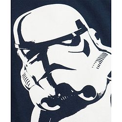 Pine Kids Lucas Single Jersey Full Sleeves Night Suit with Star War Print - Navy Blue
