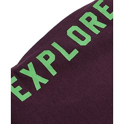 Pine Kids Full Length Lounge Pants With Text Print - Wine