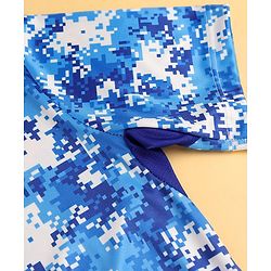 Pine Active Half Sleeves Pixel Printed T-shirt - Blue
