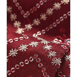 Pine Kids Woven Full Sleeves Sequinned Kurta Pyjama Set - Maroon