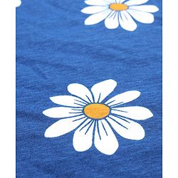 Pine Kids Single Jersey Knit Full Sleeves Floral Printed Nighty - Navy