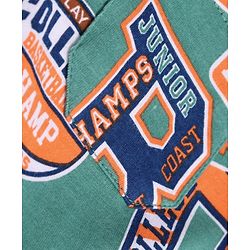 Pine Kids Single Jersey Knit Half Sleeves Night Suit with Text Print - Mint Green