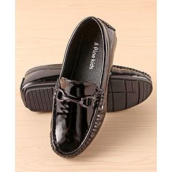 Pine Kids Slip On Party Wear Shoes with Applique - Black