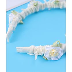 Pine Kids Hair Bands Floral Applique Free Size - Beige