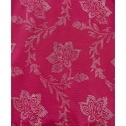 Pine Kids Woven Half Sleeves Choli Lehenga & Dupatta Set with Sequin Embroidery - Pink