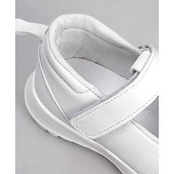 Pine Kids Textured School Shoes with Velcro Closure - White