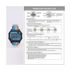 Pine Kids Digital Watch with Color Block Print - Multicolor