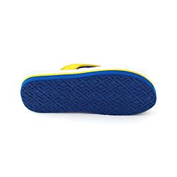 Pine Kids Slip On Flip Flops with Text & Game Controller Print - Blue & Yellow