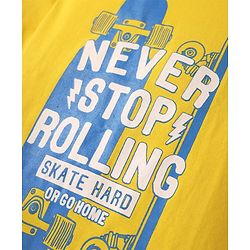 Pine Kids Cotton Knit Half Sleeves T-Shirt with Lets Play Hard Text Print Pack of 5 - Yellow Orange & Red