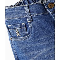 Pine Kids Woven Above Knee Length Denim Shorts - Dark Blue
