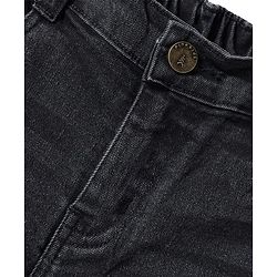 Pine Kids Denim Woven Above Knee Length Washed Shorts - Charcoal Grey