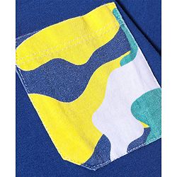 Pine Kids Single Jersey Knit Half Sleeves T-Shirt & Short Night Suit with Abstract Print - Navy Blue