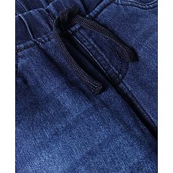 Pine Kids Woven Full Length Solid Washed Denim Jeans - Navy Blue