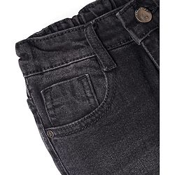 Pine Kids Woven Full Length Washed Denim Jeans - Black