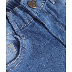 Pine Kids Woven Full Length Solid Washed Denim Jeans - Blue
