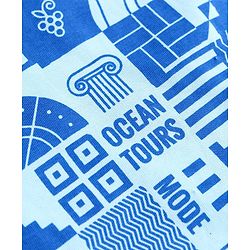 Pine Kids Single Jersey Knit Half Sleeves Shorts Night Suit with Vacay Mode On Text Print - Blue