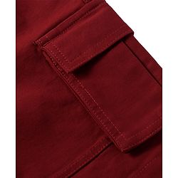 Pine Kids Cotton Woven Knee Length Solid Color Cargo Shorts - Dark Red