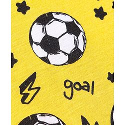 Pine Kids Single Jersey Knit Half Sleeves Night Suit with Football Print - Yellow