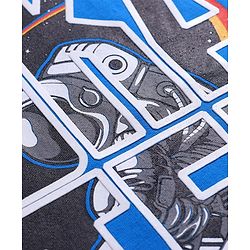 Pine Kids Single Jersey Knit Half Sleeves Night Suit with Skating Print - Blue
