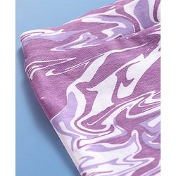 Pine Kids Cotton Lycra Knit Full Length Legging With Abstract Print - Purple & White