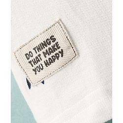 Pine Kids Cotton Knit Half Sleeves Polo T-Shirt with Beach Theme Print - White