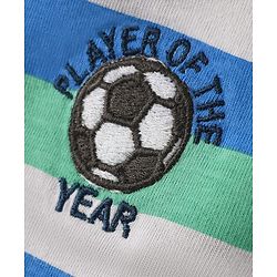 Pine Kids Cotton Knit Half Sleeves Striped Polo T-Shirt - Sea Green & Light Blue