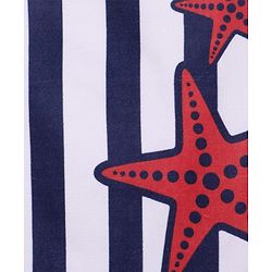 Pine Kids Terry Knit Towel with Star Print L 121 x B 60 cm - White & Red
