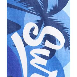 Pine Kids Terry Woven Bath Towel with Text & Coconut Tree Print L 122 x B 60 cm - Blue