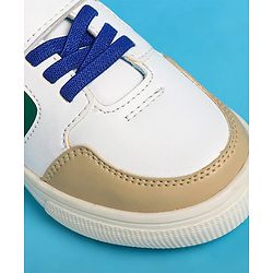 Pine Kids Velcro Closure Casual Shoes - White & Blue