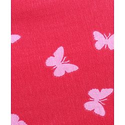 Pine Kids Cotton Lycra Knit Full Length Leggings with Butterfly Print - Red