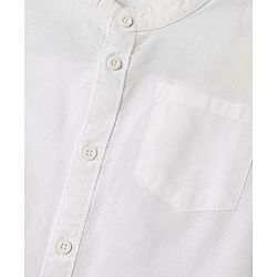 Pine Kids 100% Cotton Full Sleeves Solid Coloured Shirts With Mandarin Collar- Yellow